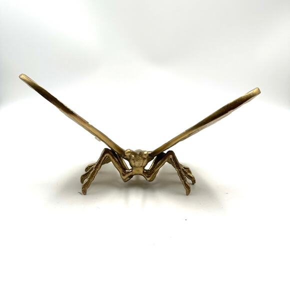 Large Metal Butterfly Gold Tone Cast Aluminum Detailed - Picture 7 of 11